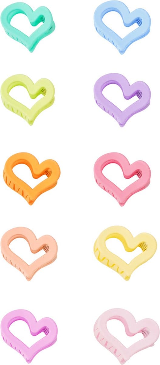 Set haarspeldjes zomerhart - multi- 10 Stuks Kleine Haarklemmetjes