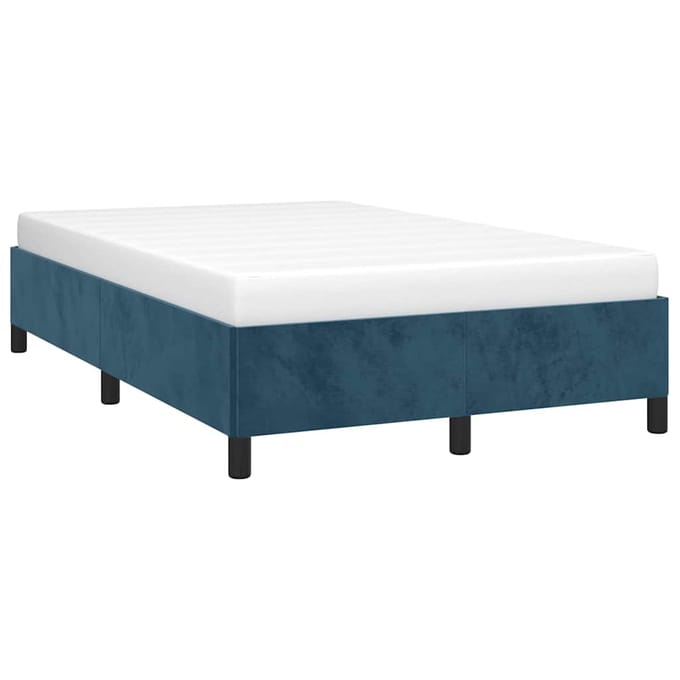 vidaXL - Bedframe - zonder - matras - 120x200 - cm - fluweel - donkerblauw