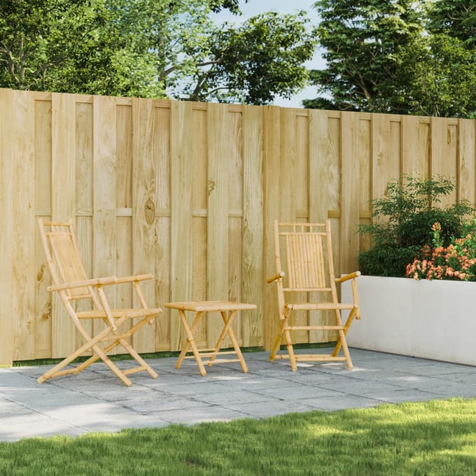 vidaXL - Opklapbare - stoelen, - 2 - stuks, - 53x66x99 - cm, - bamboe
