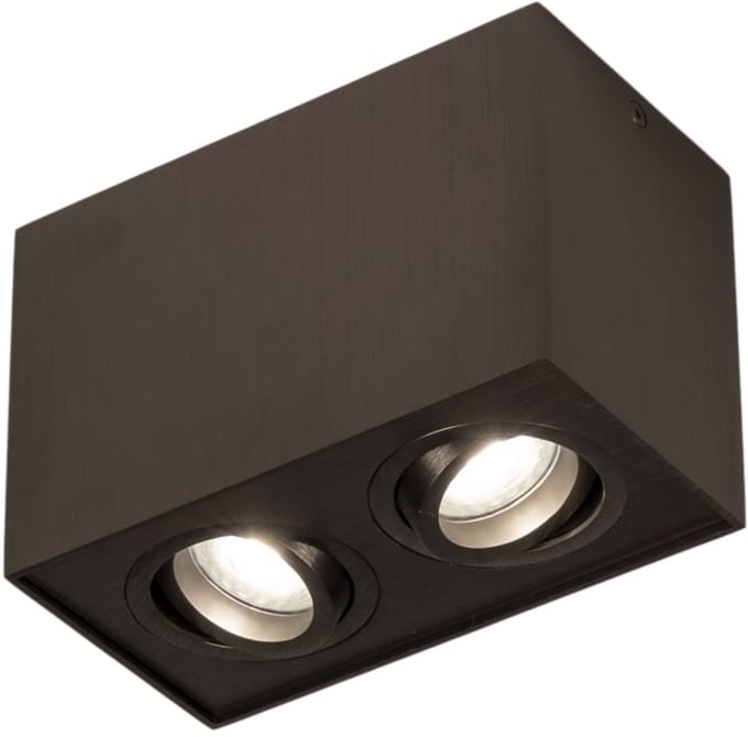 Lumidora Opbouwspot 75558 - BOHR - 2 Lichts - GU10 - Brons - Bruin-brons - Bruin - Metaal