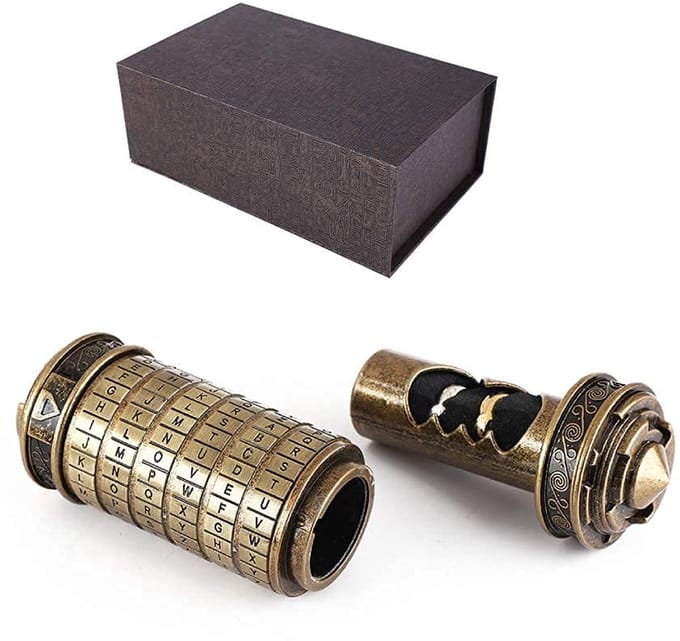 Code Cryptex Letter Wachtwoordvergrendeling Ringhouder Verjaardagscadeau met ringen voor jou