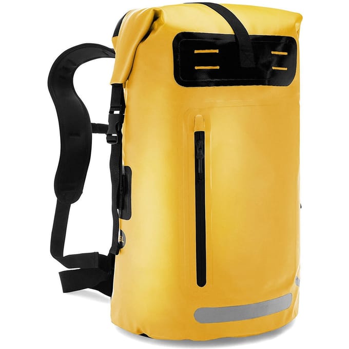 Sac à dos étanche et robuste, sac sec à roulettes pour kayak, Rafting et navigation de plaisance jaune