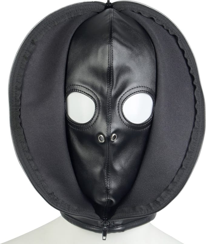 Banoch | Masker Close Up | zwart imitatie leer | Bondage