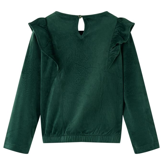 vidaXL - Kinderblouse - met - ruches - 104 - donkergroen