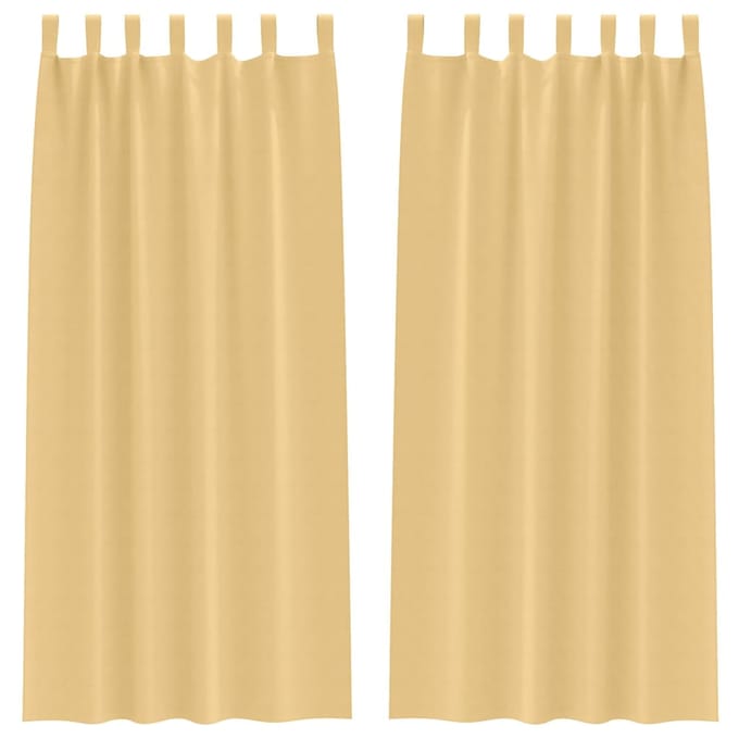 vidaXL - Blackout - Gordijnen - met - Ringen - 2 - st - Beige - 260 - x - 140 - cm - Polyester