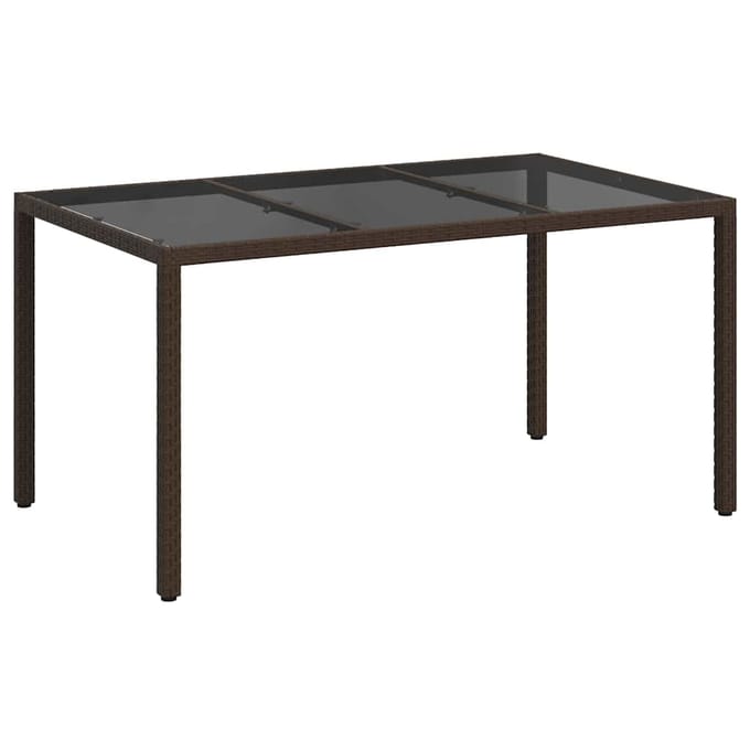 vidaXL Tuinstafel Bruin 150 x 90 x 75 cm poly rattan