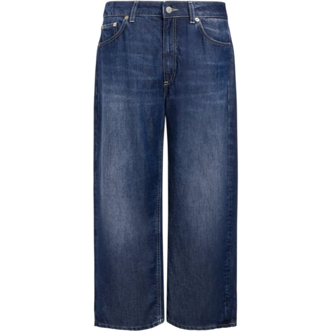 jeans vrouw Dondup - jeans 5 pockets wideleg tami - blauw