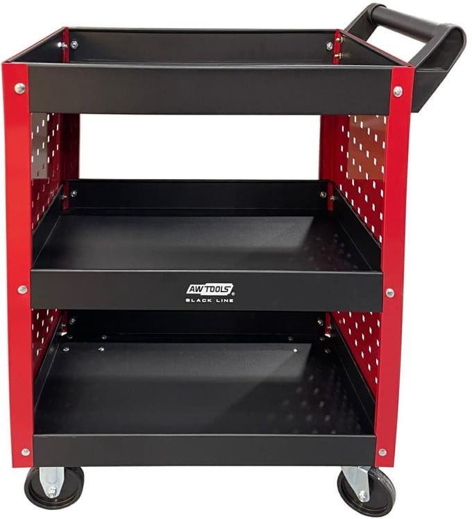 AWTOOLS AW15092BL - Gereedschapskar - 3 Niveau's - Perforatie - Metaal