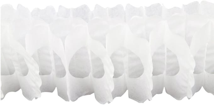 HOBI - Witte zinnia papieren slinger 15cm x 4m