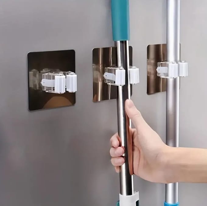Repus Tools - 3 Stuks - Bezem Ophangsysteem - Badkamer accessoires - Keuken Accessoires - Zelfklevend