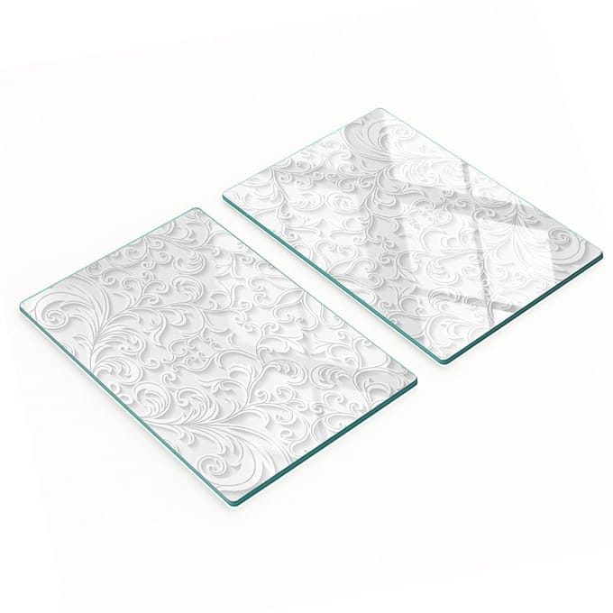 Set van snijplanken van gehard glas met decoratief patroon, 2x40x52 cm