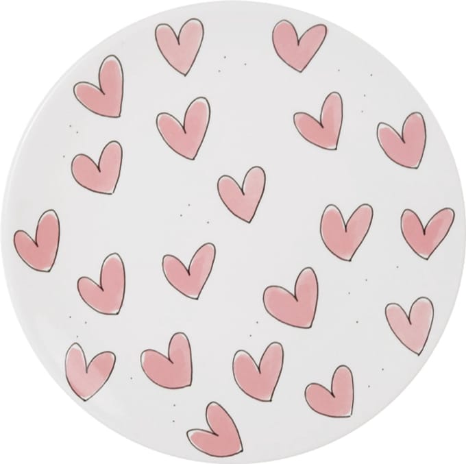 Blond Amsterdam, Even Bijkletsen, Pink: Bord 22 cm Hearts