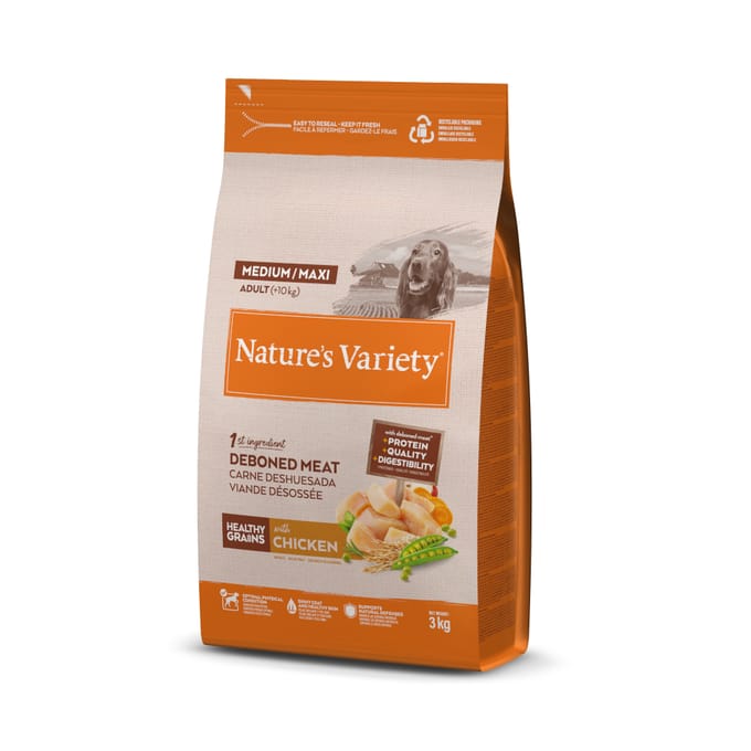 Nature's Variety Healthy Grains Medium/Maxi Adult Kip - 3 kg