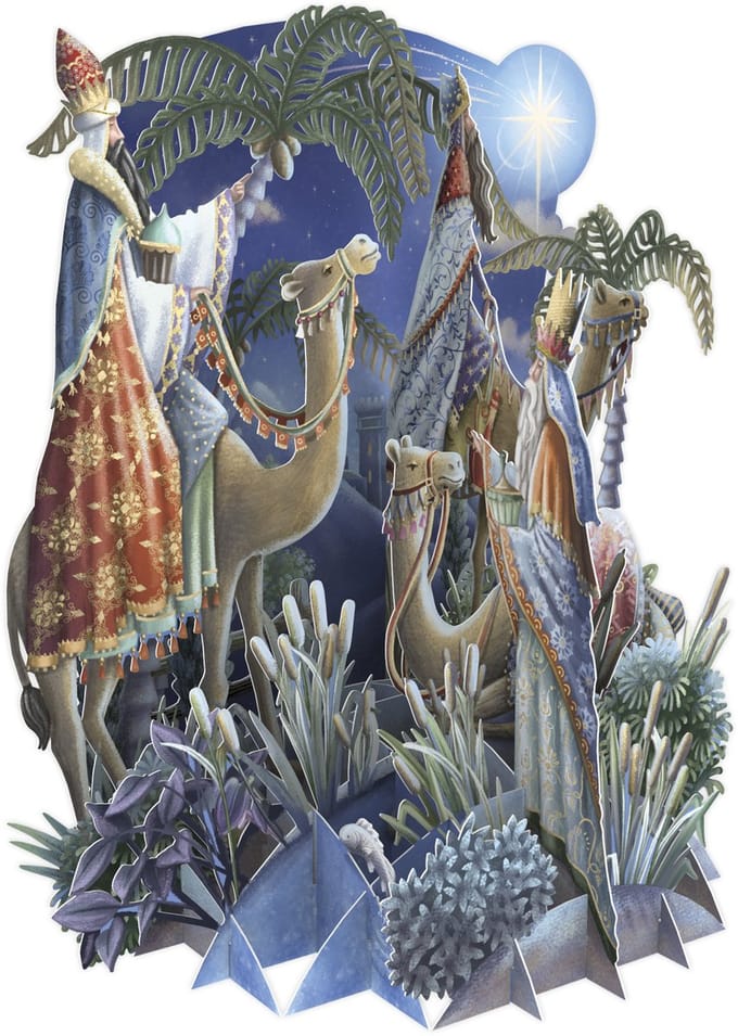 3D-Pop Up Wenskaart Three Kings - Laser gesneden kerstkaart