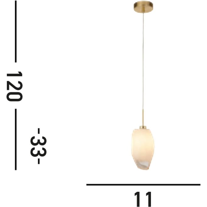 Searchlight Rocky hanglamp, 1-lamp, messingkleurig, staal, glas