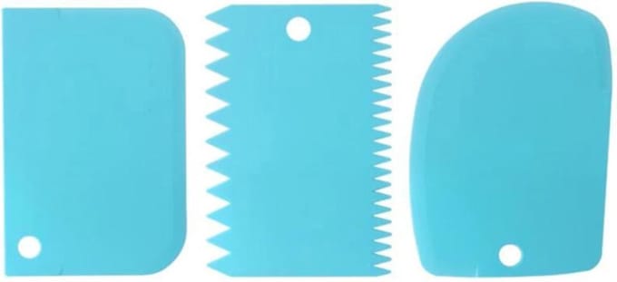 New Age Devi - De perfecte bakbenodigdheden voor taarten en cakes: Deegsnijder, Deegspatel, Deegschraper - Blauw!