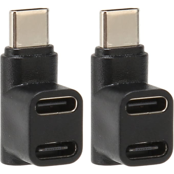 2 stuks 1 naar 2 USB C 3.1 90 graden hoekadapter 10 Gbps USB 3.1 Type C mannelijk naar USBC 3.1 USB C 2.0 dubbel