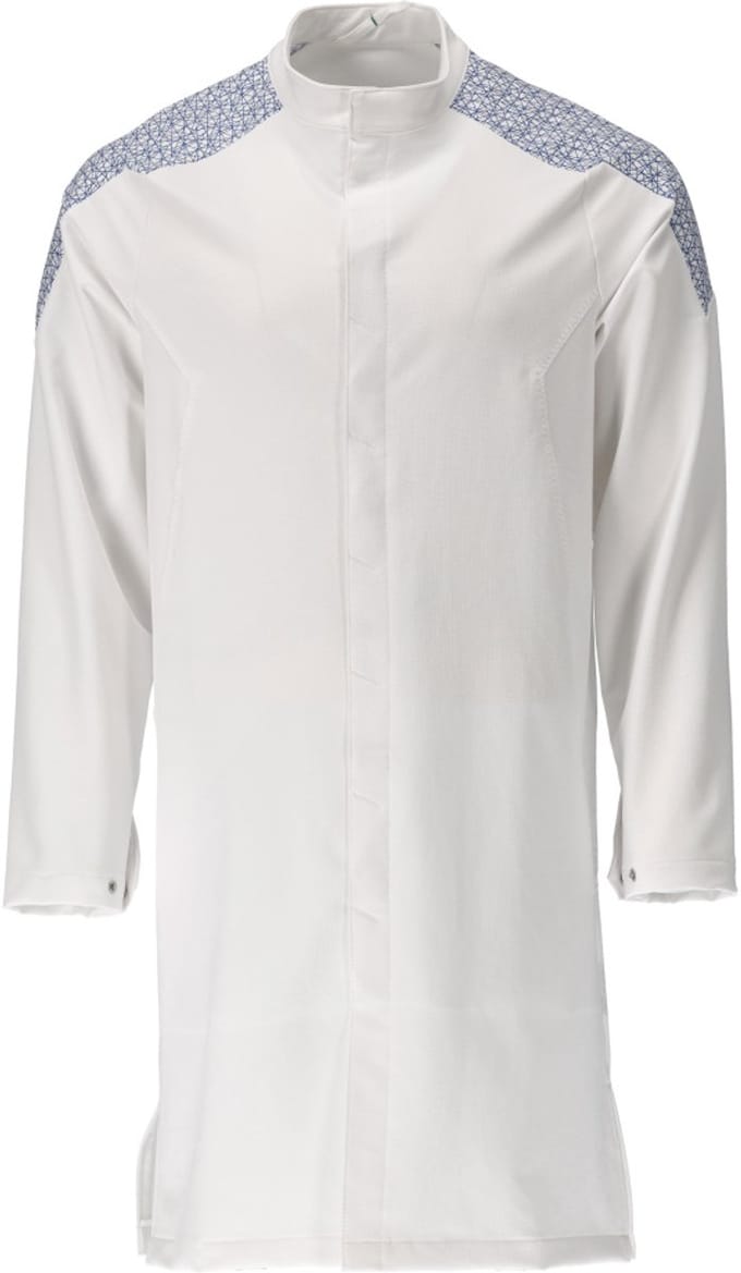 Mascot Food & Care Stofjas, lang 20154-511 - wit/helder blauw - 6XL