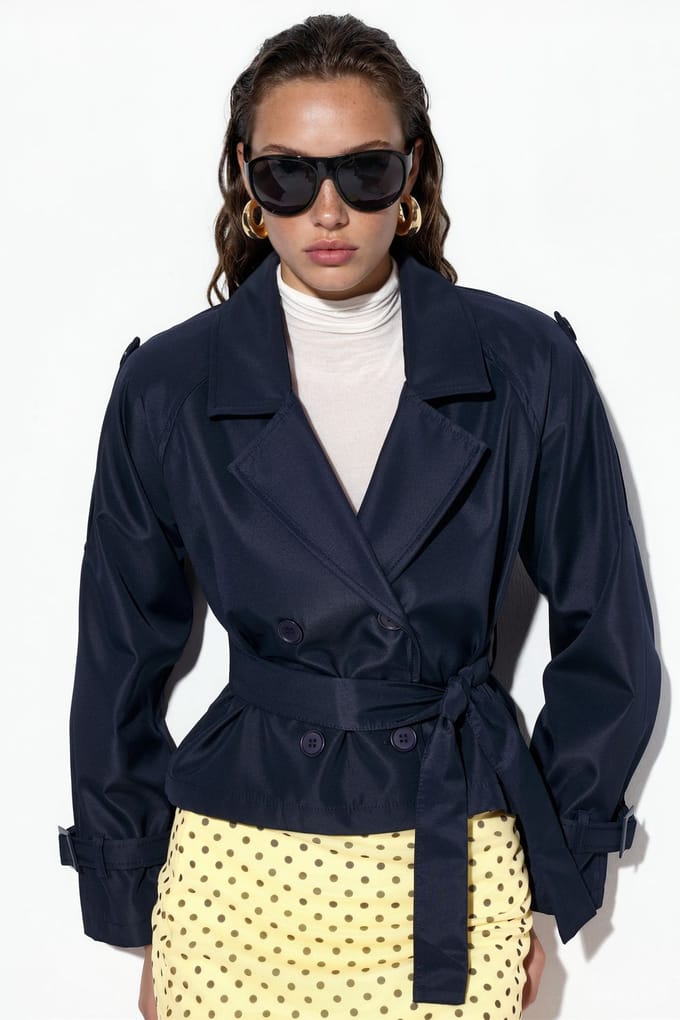 Korte Bouwde Trenchcoat