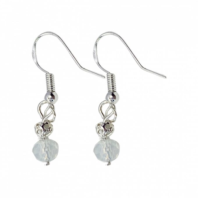Zilver oorbellen wit