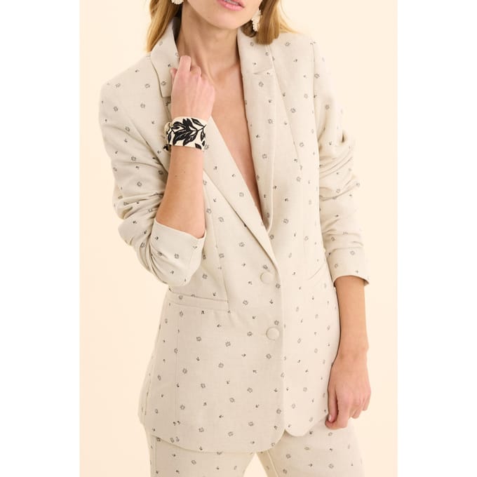 ICode Ecru Jacket With Micro Flower Print Ecru Taglia: 44 | Giacche Outlet | Donna | Marrone