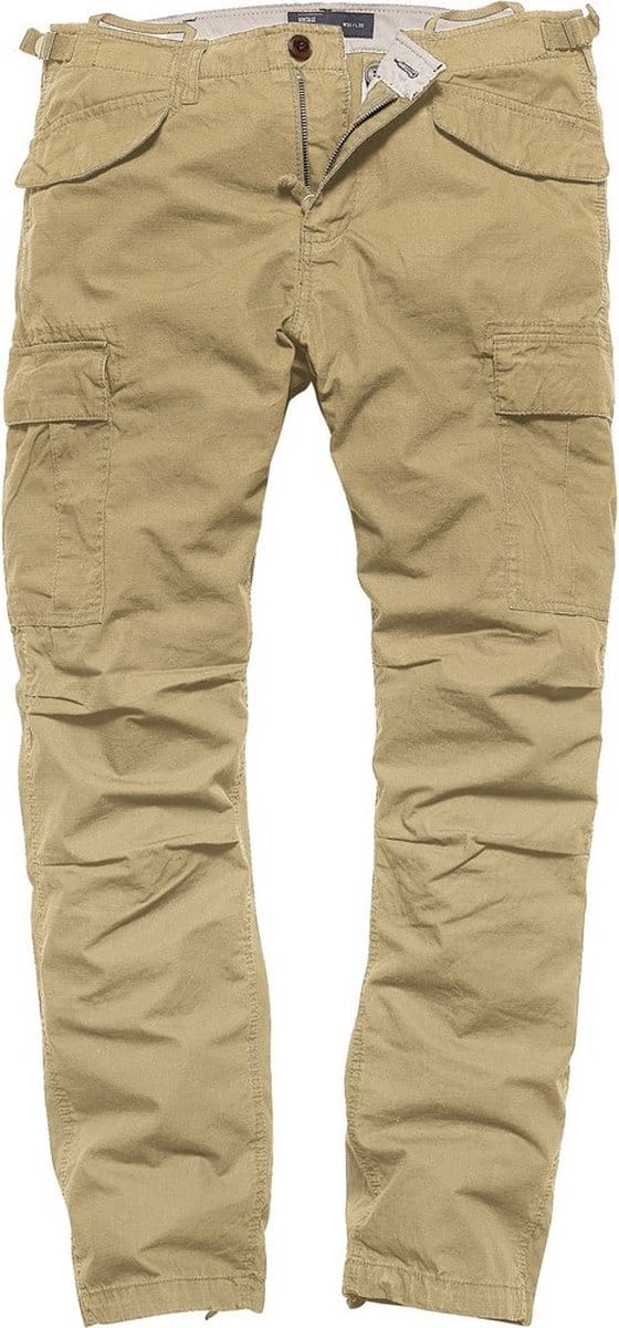 Vintage Industries MILLER M65 PANTS Heren Stoffen broek - khaki - 36