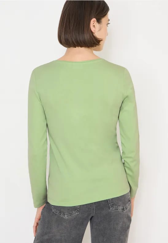 Shirt met lange mouwen en V-hals