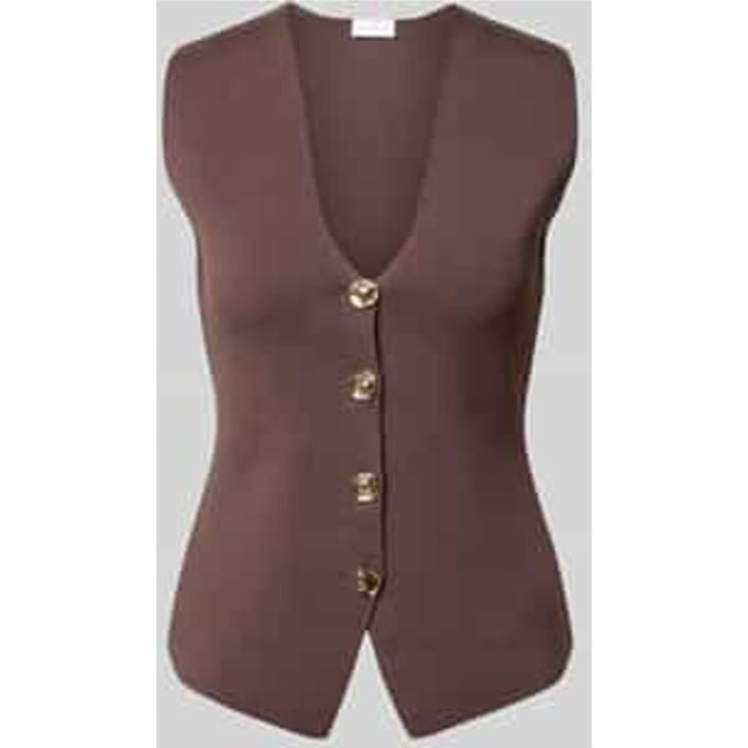 Mouwloos vest met V-hals en knoopsluiting