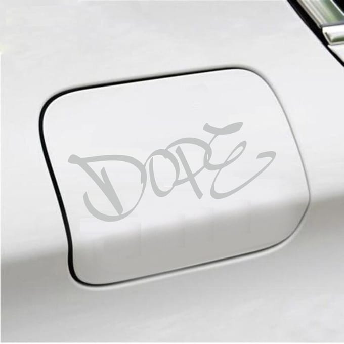 Bumpersticker - Dope - 7 X 18 - Licht Grijs