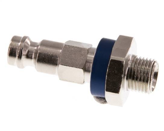 Vernikkeld Messing DN 5 Blauw-Coded Luchtkoppeling Insteeknippel G 1/8 inch Buitendraad - CLP5-M-BN-BLU-P-CD-018