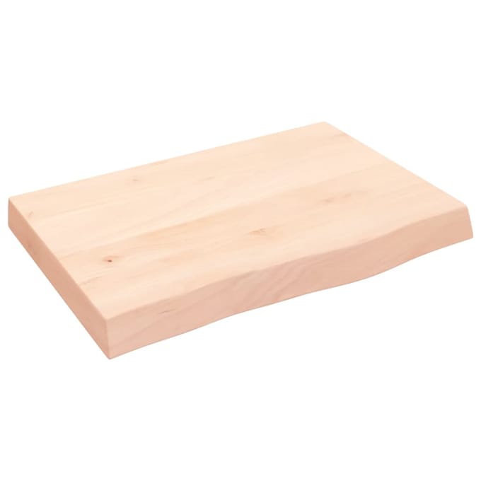vidaXL - Wastafelblad - 60x40x(2-6) - cm - onbehandeld - massief - hout