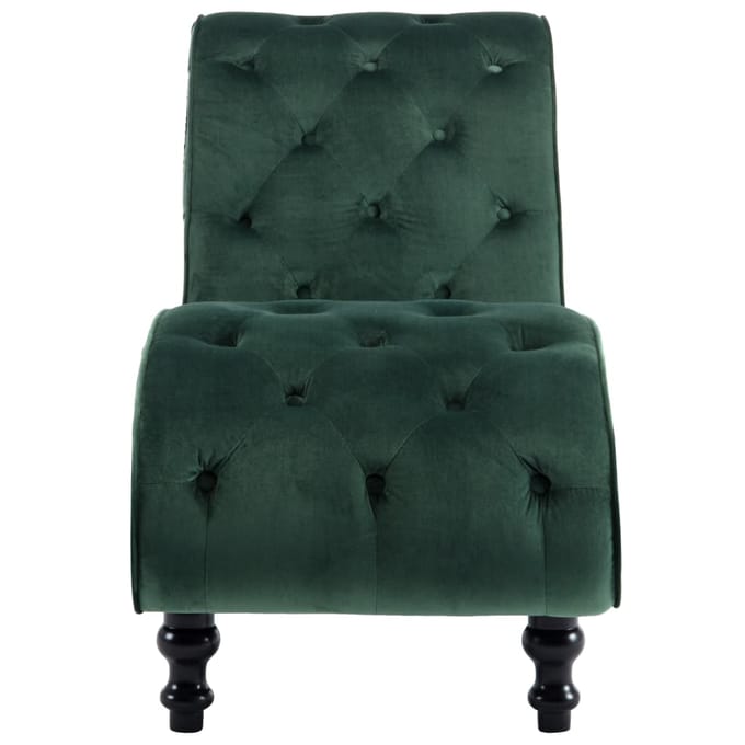 Vidaxl Ligstoel, Groen, Bekleed met Fluweel