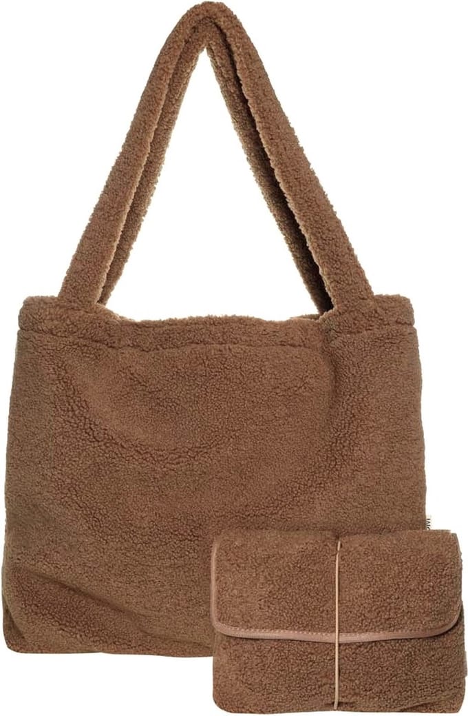 MOZZ BAGS - Set - Teddy Mom Bag + Luieretui - Brown