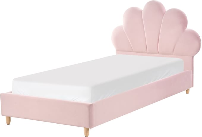 NEULISE - Eenpersoonsbed - Roze - 90 x 200 cm - Fluweel