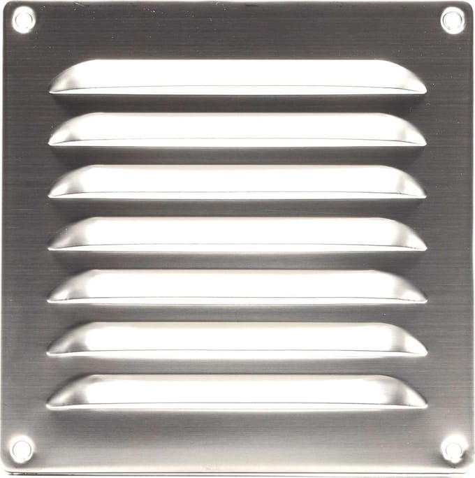 VoorVentilatie RVS schoepenrooster - 160 x 160 mm