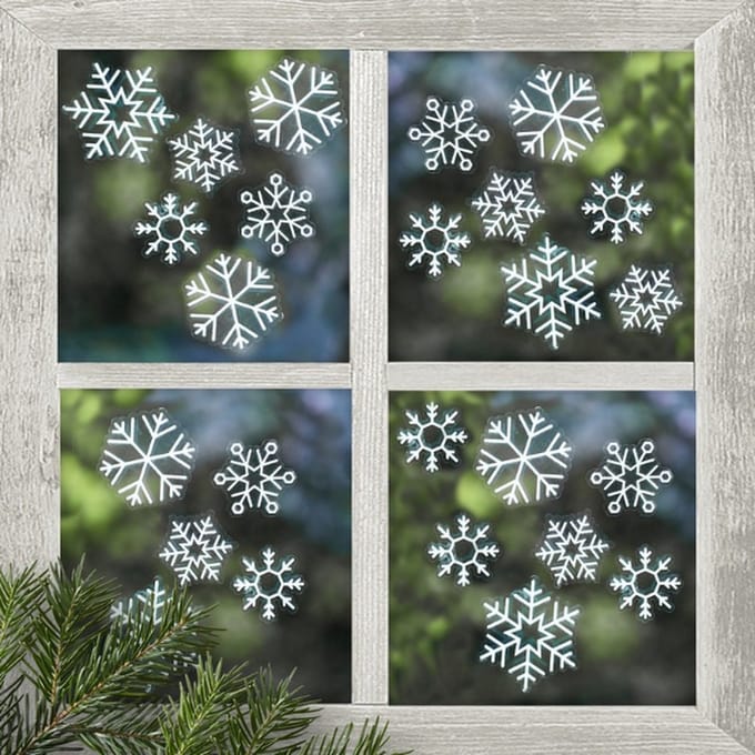 Ginger Ray - Ginger Ray - Rustic Christmas - Raamsticker sneeuwvlokken - 24 stuks