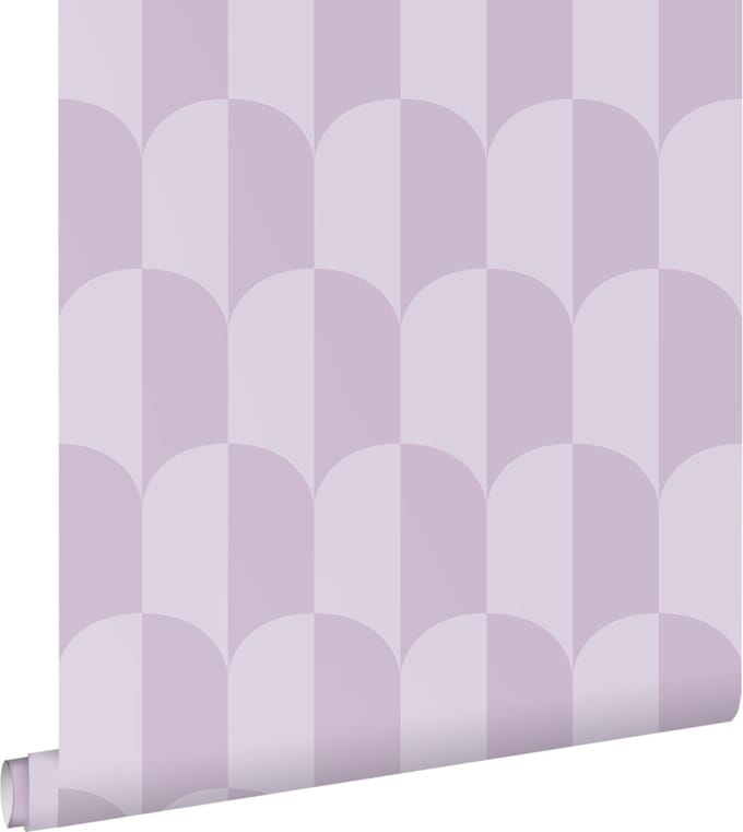 ESTAhome behang art deco bogen lila paars - 53 cm x 10.05 m - 139987