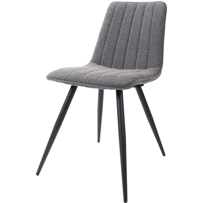 Eetkamerstoel Joppe Grey - Bouclé Kuipstoel in Scandinavische / Hotel Chique Stijl