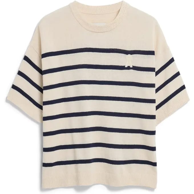 relaxed fit pullover van linnenmix model 'STRIPE'
