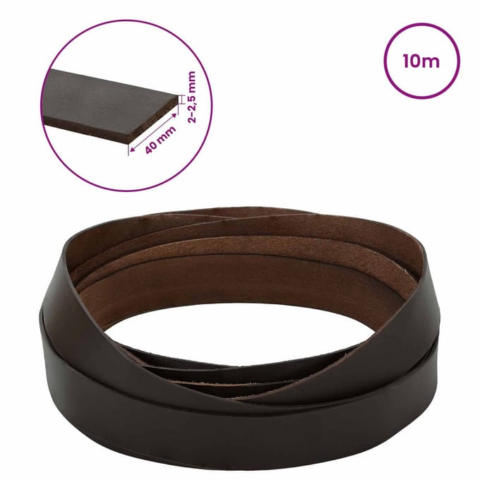 vidaXL - Leren - riem - 1 - Donkerbruin - 1000 - x - 4 - cm - Leer