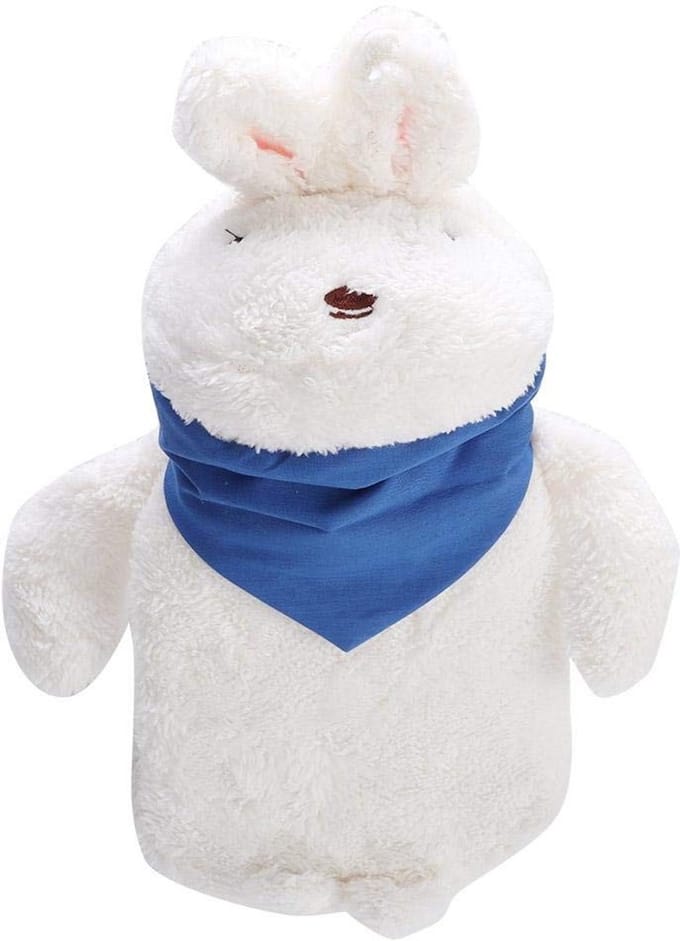 Dailygoody - Witte Konijn Warmwaterkruik met Pluche Puppetas - Hand- en Voetwarmer