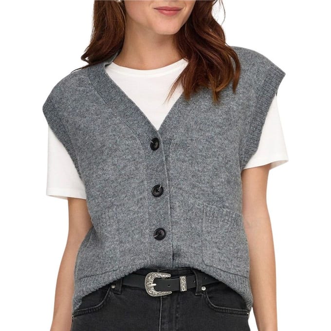 JDY - JDYSUPER S/L V-NECK VEST KNT Dames Trui