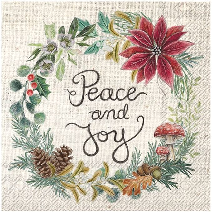 Servet "Peace and Joy" - 20 stuks