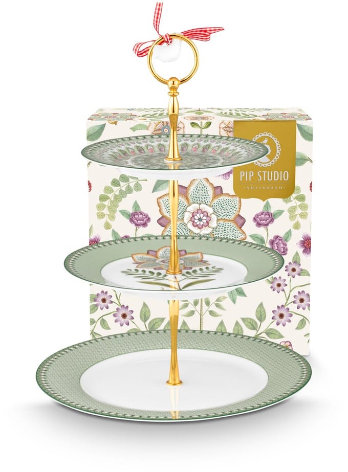 Pip Studio Etagere 3 laags - Lily&Lotus - Taartplateau - Lichtgroen