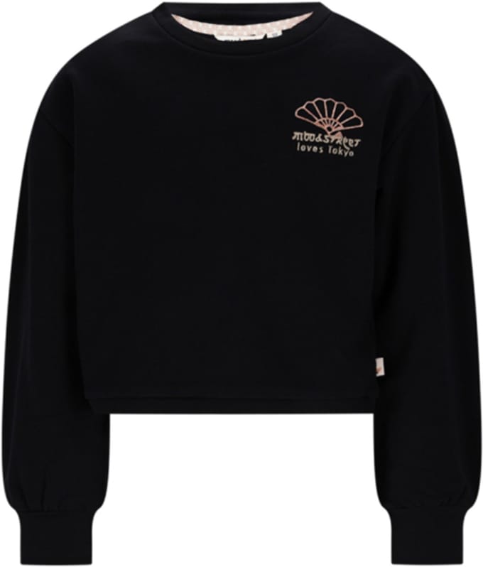 Moodstreet-Meisjes SOTA cropped sweater-black