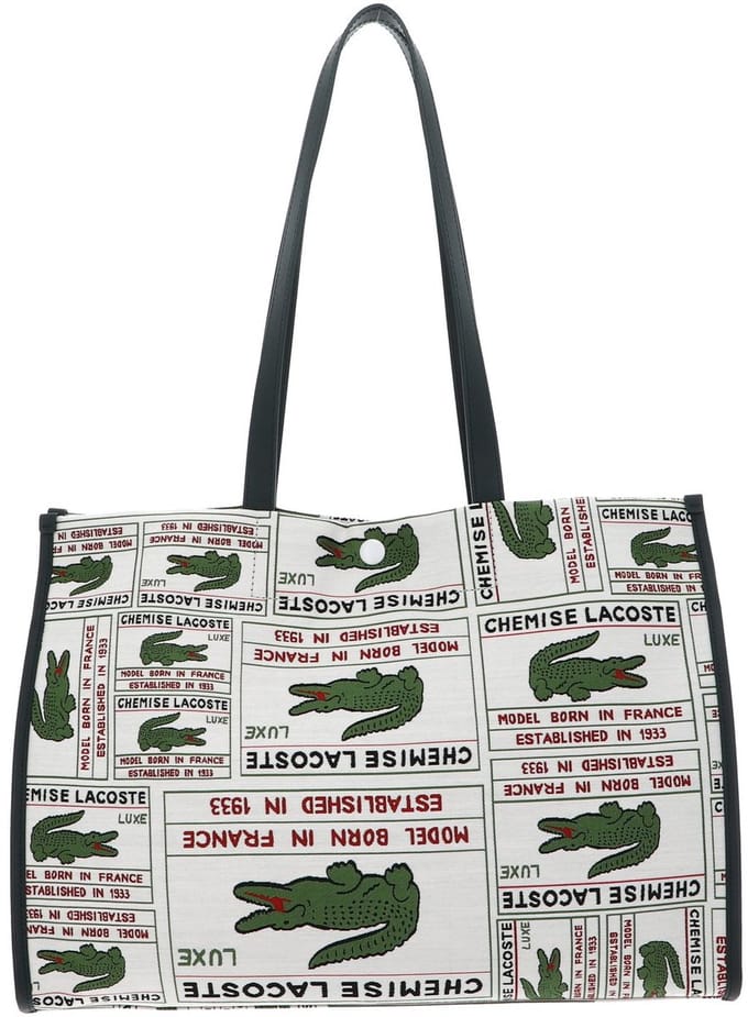 LACOSTE Schoudertas Shopper Shopping Bag Multiple Label Sinople Veelkleurig