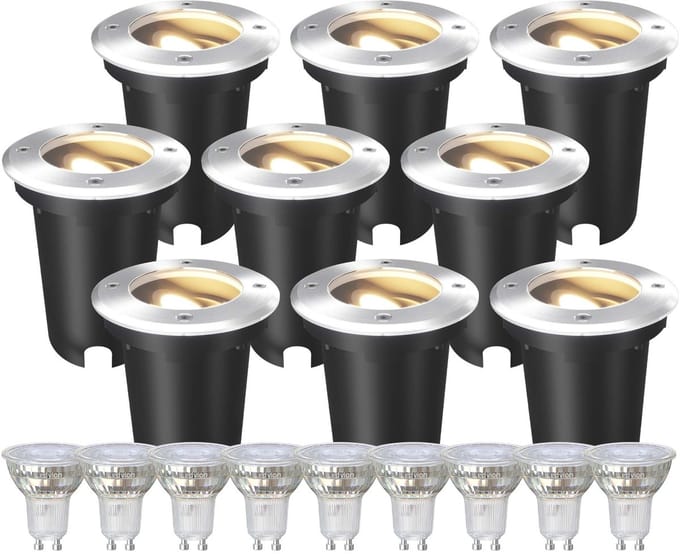 Ledvion LED Grondspot Vierkant GU10 3W 230V 4000K Neutraal wit IP67