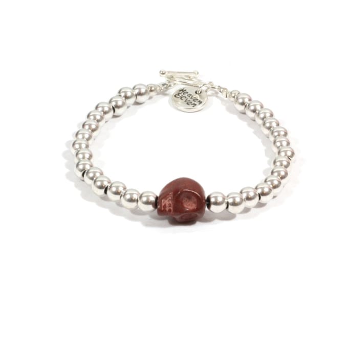 Heaven Eleven - dames - Armband - zilver - plating - bruin - schedel