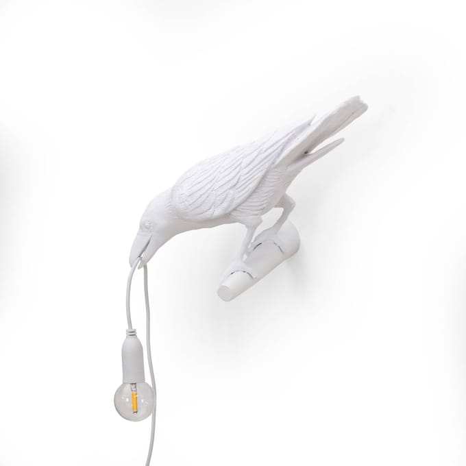 SELETTI Bird Lamp LED decoratieve wandlamp, links, wit