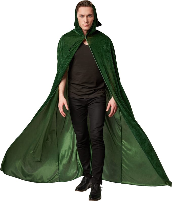 Fluwelen Cape Met Kap onesize verkleedkleding